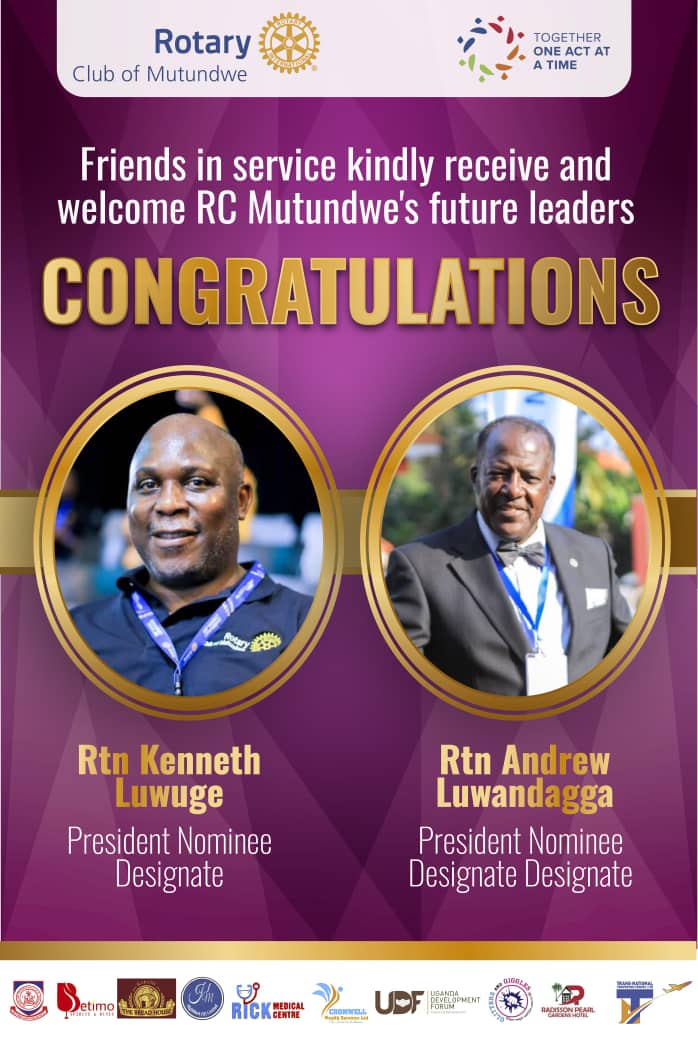 RC Mutundwe Future Leaders — Rtn Kenneth Luwuge and Rtn Andrew Luwandagga